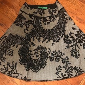 Tibi black velvet skirt
